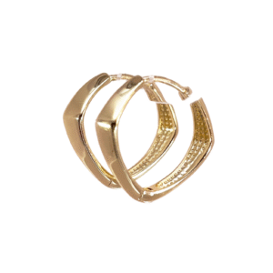 ORECCHINI A SCATTO GEOMETRICI PLACCATI ORO