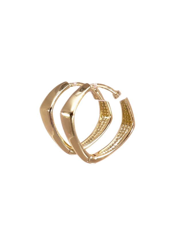 ORECCHINI A SCATTO GEOMETRICI PLACCATI ORO