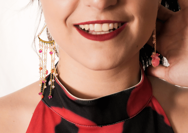ORECCHINI SPAIATI LILLA - immagine 2