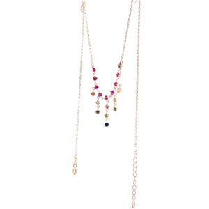 COLLANA ZIRCONI A CASCATA MULTICOLORE