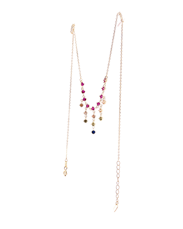 COLLANA ZIRCONI A CASCATA MULTICOLORE