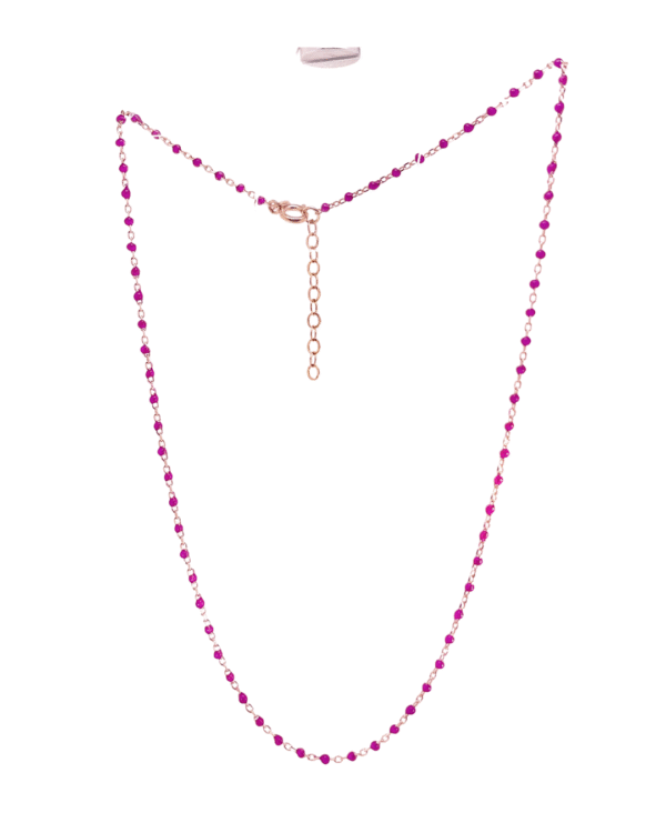 COLLANA CON PERLINE SMALTATE FUCSIA