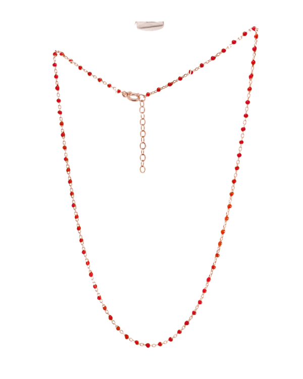 COLLANA CON PERLINE SMALTATE ROSSE