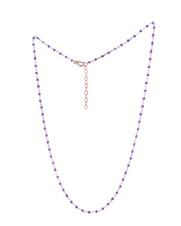COLLANA CON PERLINE SMALTATE LILLA