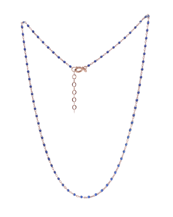 COLLANA CON PERLINE SMALTATE BLU