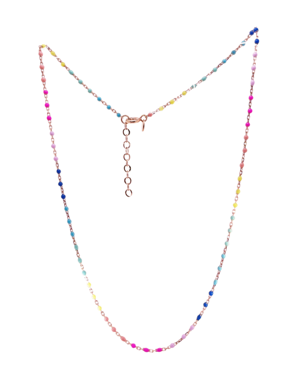 COLLANA CON PERLINE SMALTATE MULTICOLOR