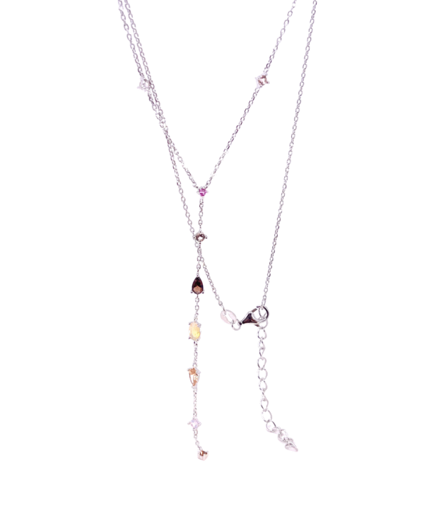 COLLANA  A CRAVATTA CON ZIRCONI GRADUATI CHAMPAGNE
