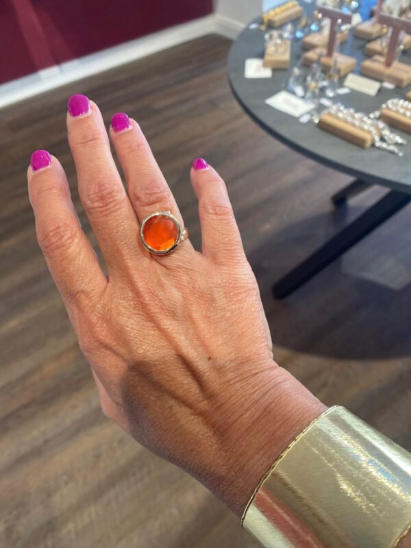 ANELLO AQUA CON PIETRA ARANCIONE - immagine 3