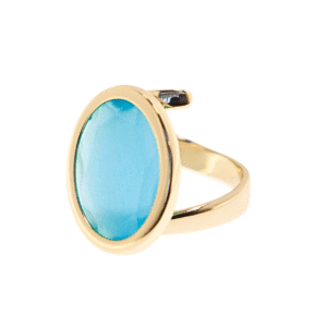 ANELLO AQUA VERDEACQUA OVALE
