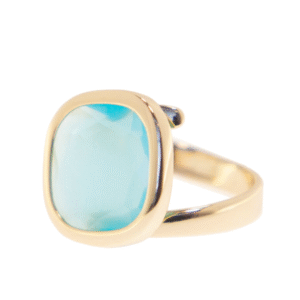 ANELLO AQUA QUADRATO AZZURRO