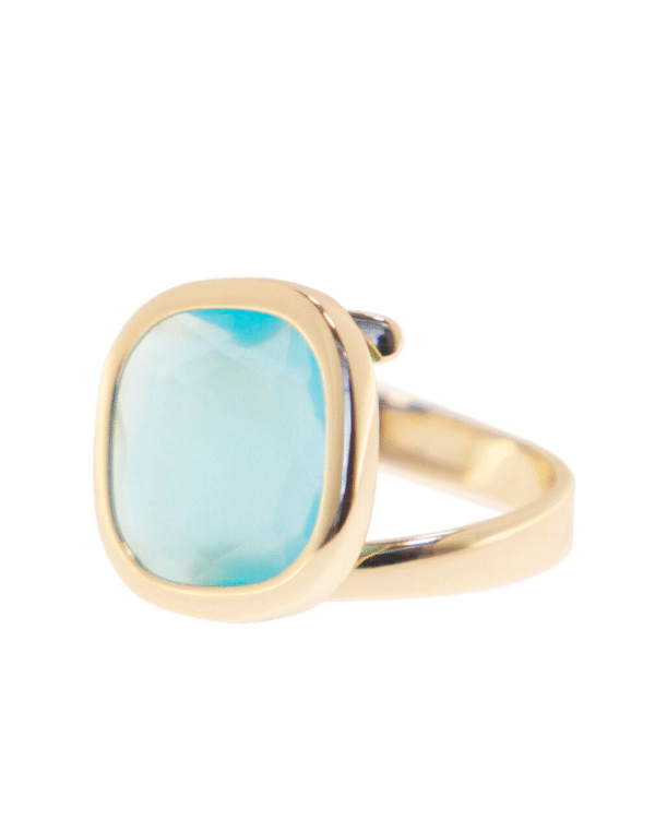 ANELLO AQUA QUADRATO AZZURRO