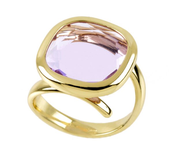 ANELLO AQUA LILLA QUADRATO