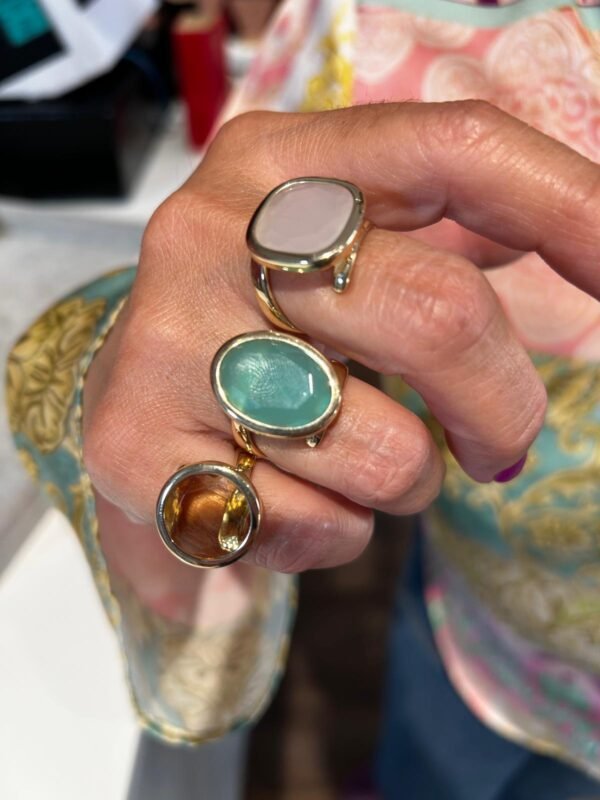 ANELLO AQUA VERDEACQUA OVALE - immagine 2